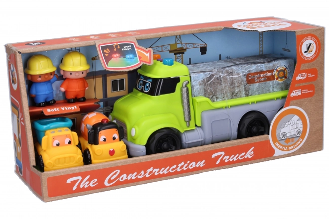 Toy Truck Set with Effects - 4 Pieces