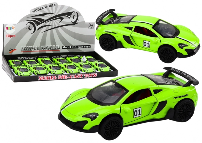 Friction-Powered Sports Car Green 1:32 Scale