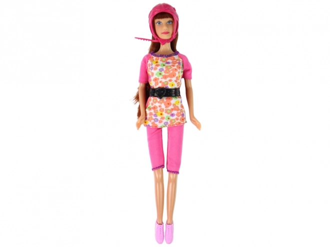 Lucy Doll Set with Pink Scooter and Skateboard