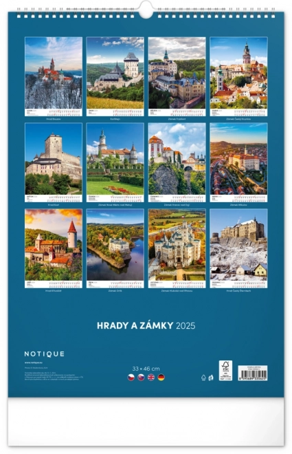 Wall Calendar Castles and Chateaux 2025