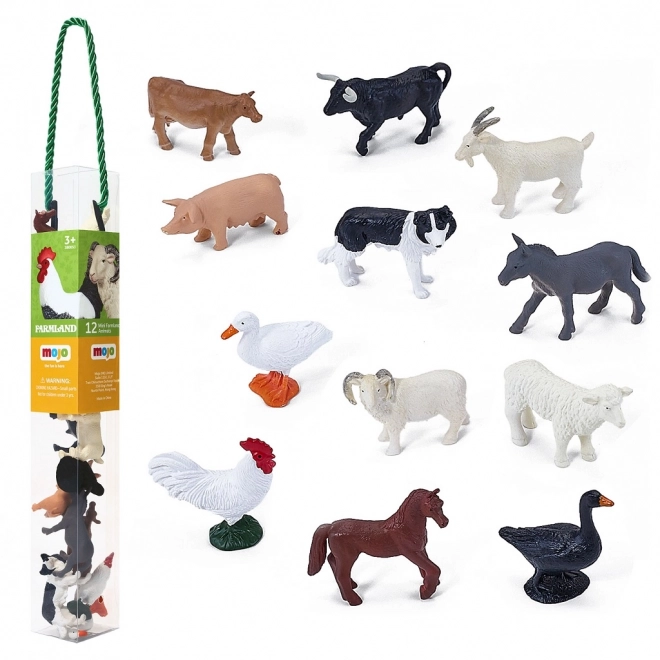 Mojo Mini Farm Animal Set - 12 Pieces