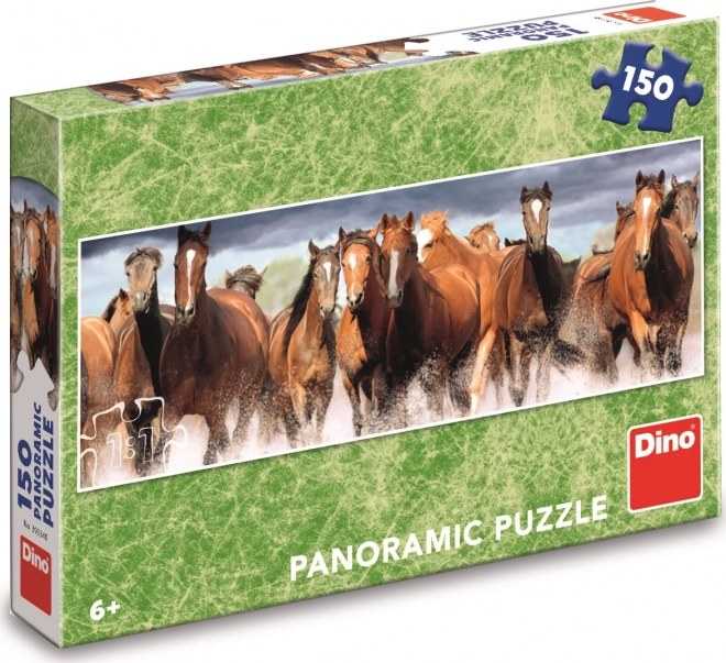 DINO panoramic puzzle horses in water