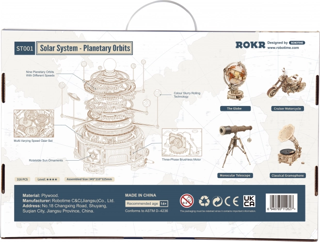 Rokr 3D Wooden Puzzle Solar System Orrery