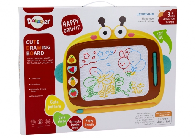 Magnetic Drawing Board with Stamps - Pink