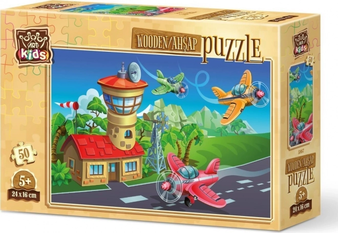 Wooden Puzzle Crazy Pilots 50 Pieces