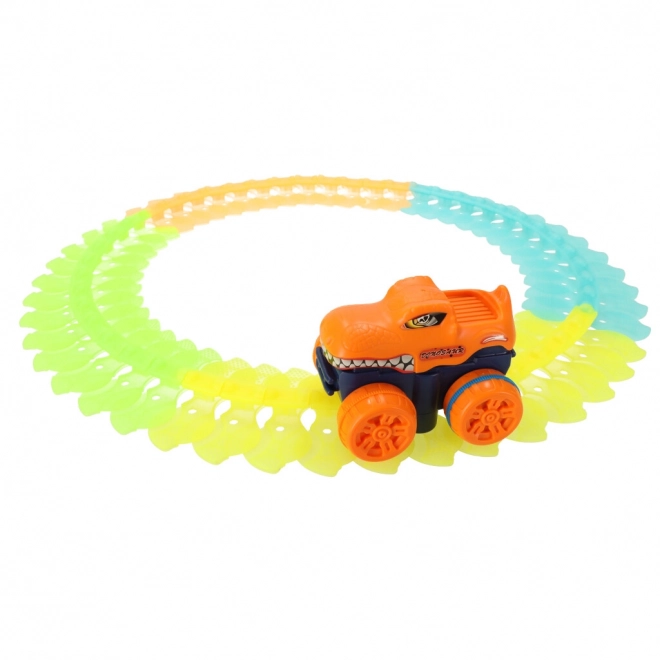 Illuminated Racing Car Track with Anti-Gravity Car, 54 Pieces