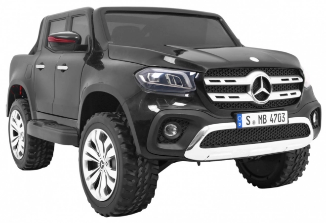 Mercedes Benz třídy X pro děti černý + dálkové ovládání + 4x4 + MP4 + nosič zavazadel + LED + EVA