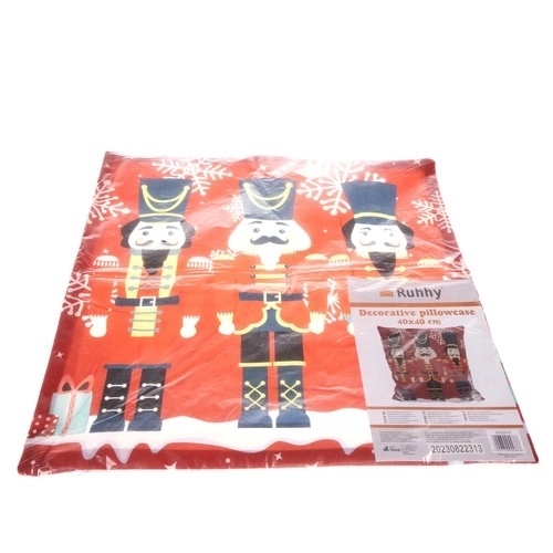 Decorative Holiday Pillow Cover with Nutcracker Design