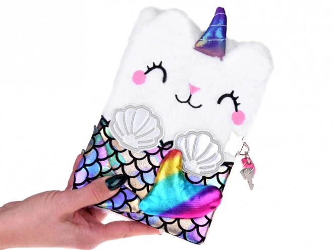 Secret Diary with Lock Cat Unicorn Mermaid