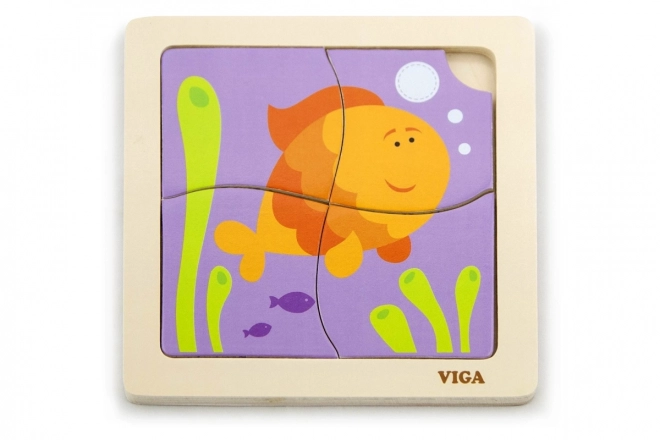 Viga Wooden Fish Puzzle for Toddlers