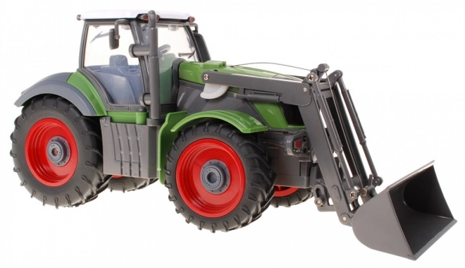 Remote Control Green Tractor with Trailer and Backhoe for Kids 3+