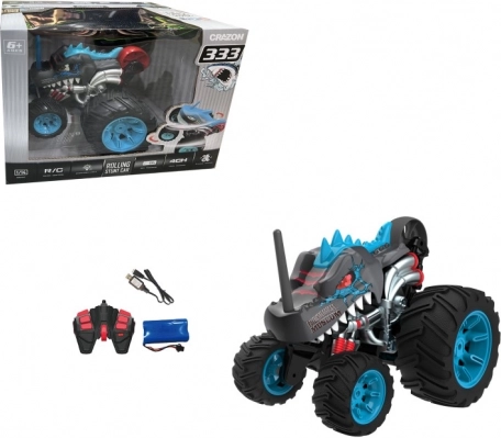 RC Stunt Auto schwarz mit fünf Rädern