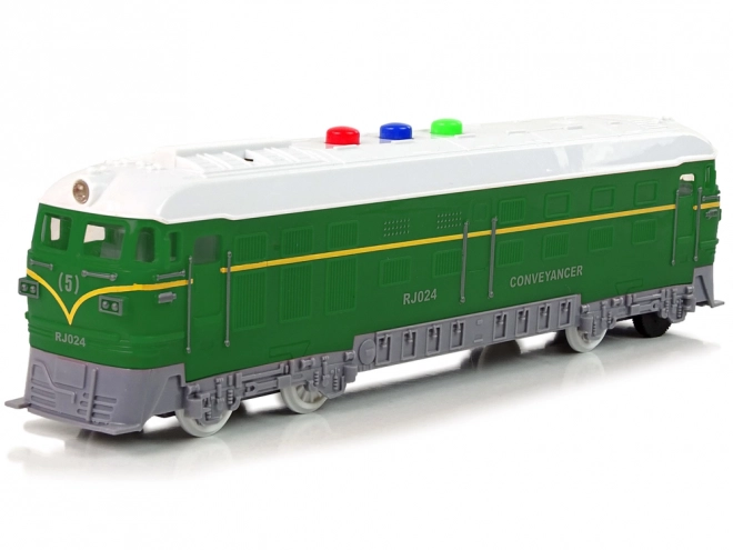 Friction Powered Train with Sound and Lights - Green