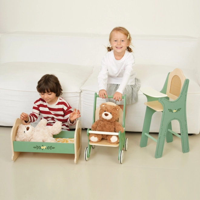 Vintage Wooden Cradle for Dolls