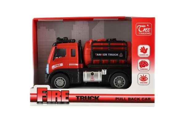 Fire Truck with Tank Back Pull Action