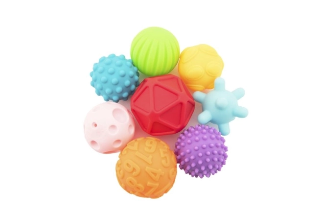 Set Of 8 Textured Rubber Balls