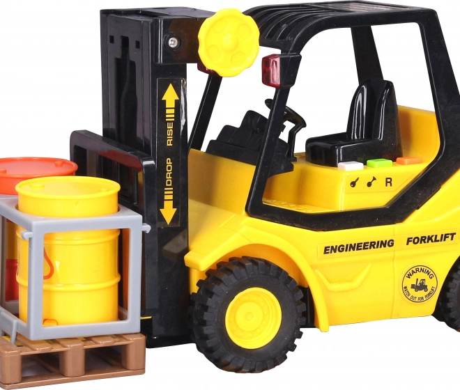 Yellow-black forklift with effects