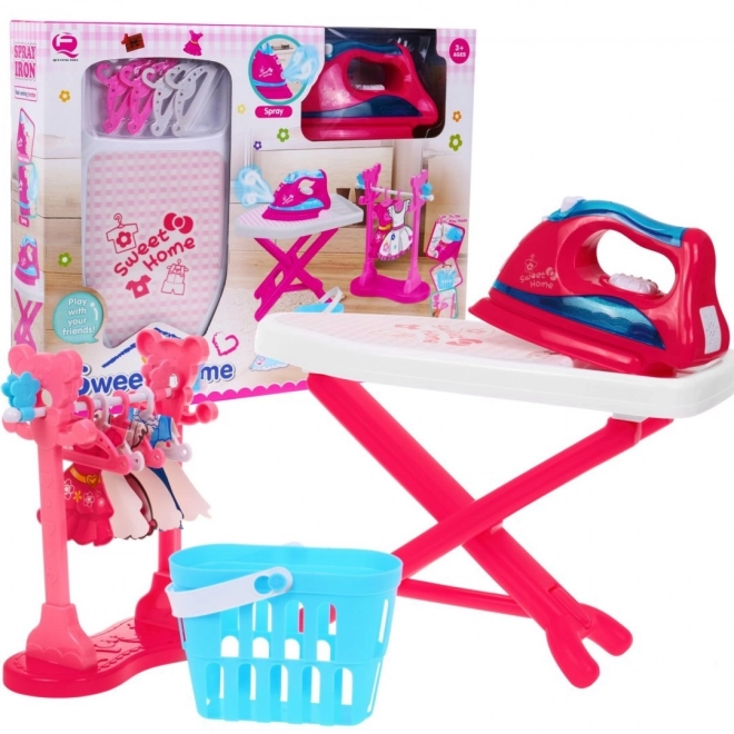 Interactive Children's Ironing Set with Steam Iron and Folding Board