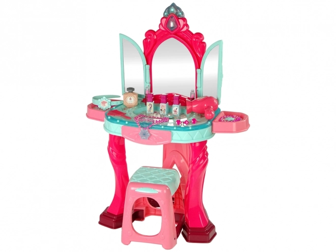 Beauty Vanity Set with Mirror, Lights and Sound - Pink