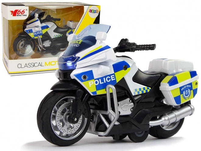 Police Motorcycle with Pull-Back Mechanism and Sound and Light Effects