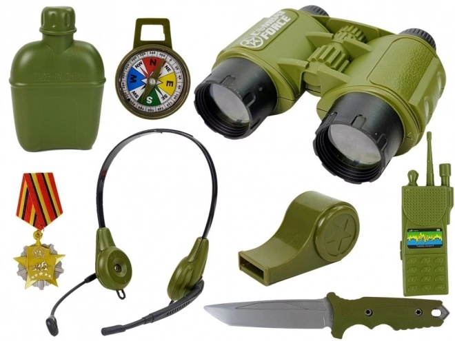 Military Play Set with Accessories - Dark Green