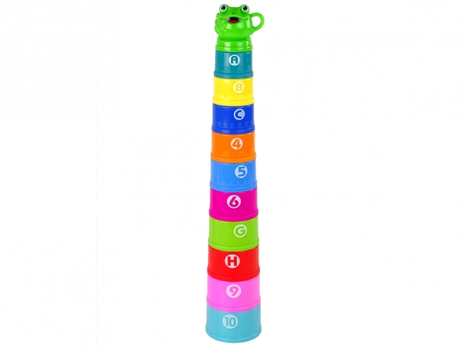 Rainbow Educational Stacking Cups with Numbers and Letters