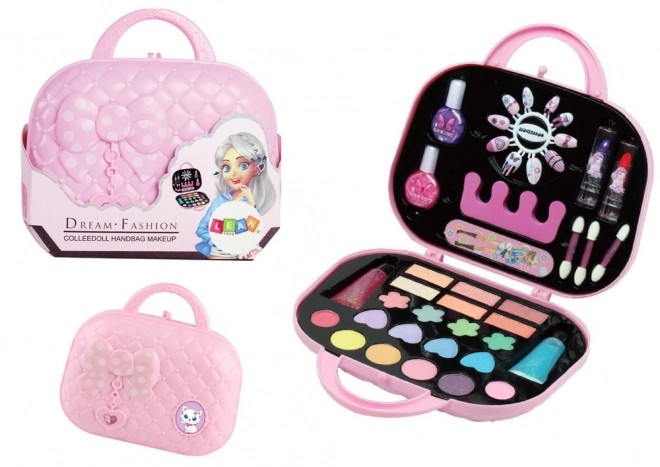 Makeup and Nail Set in Pink Cosmetic Bag