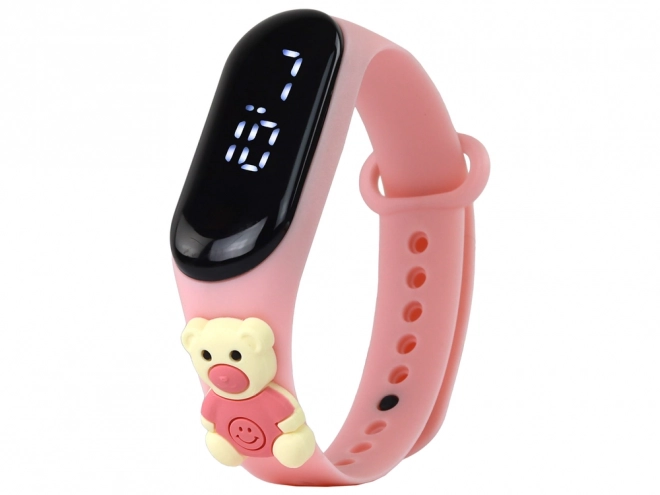 Touch Screen Watch with Pink Bear Strap