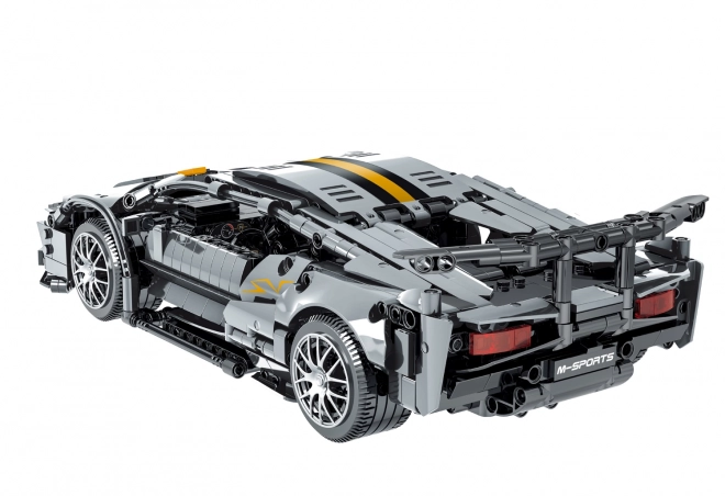 Grey sports car building block set