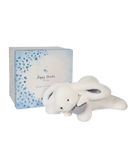 Doudou Gift Set - Plush Rabbit with White Pom-Pom