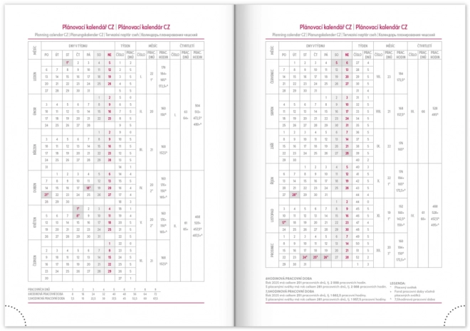 Daily Planner Diary Balacron 2025 Silver