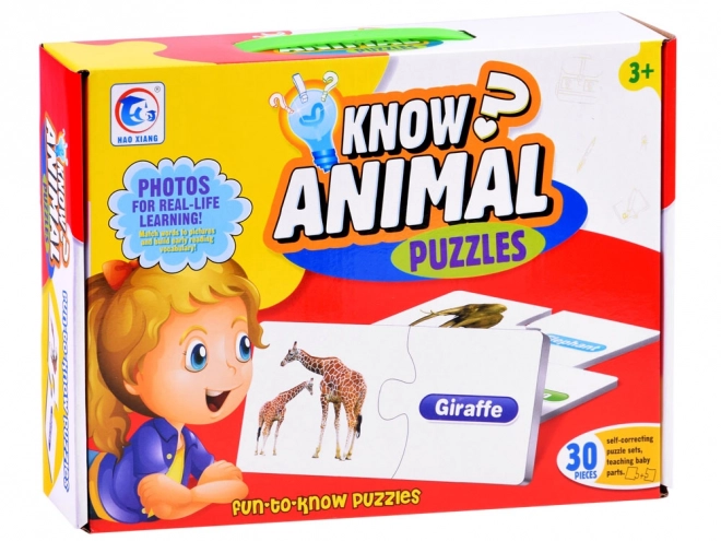 Educational English Animal Puzzle Set