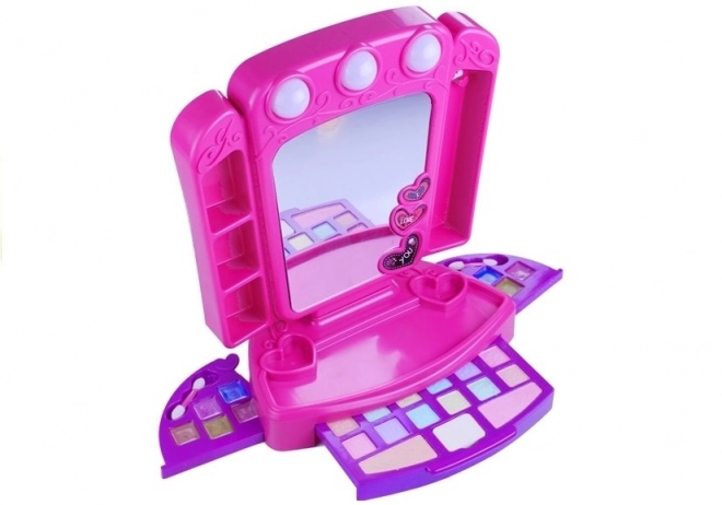 Makeup Vanity Set with Mirror and Lights for Girls