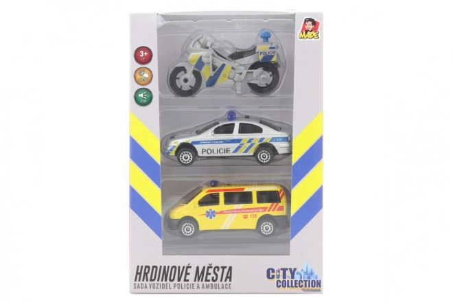 Emergency Vehicle Toy Set with Lights and Sound