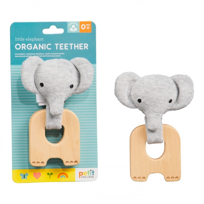 Petit Collage Elephant Teether