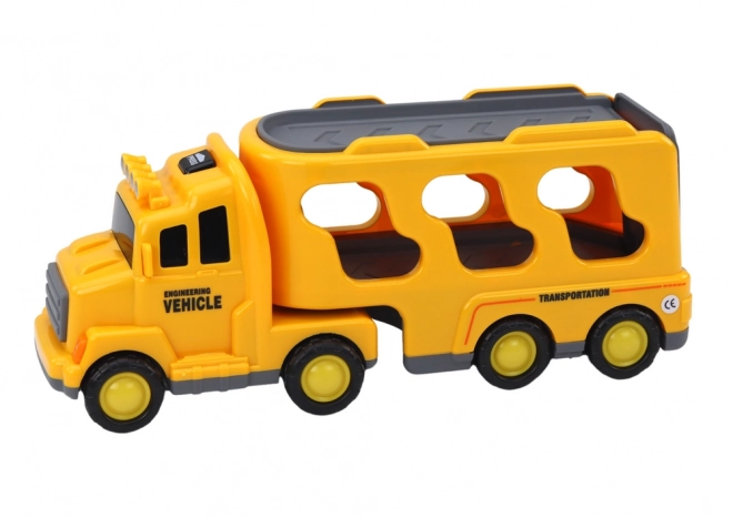 Toy Tow Truck with Construction Vehicles - Yellow