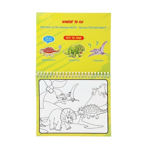 Magic Water Painting Book with Dinosaur Theme