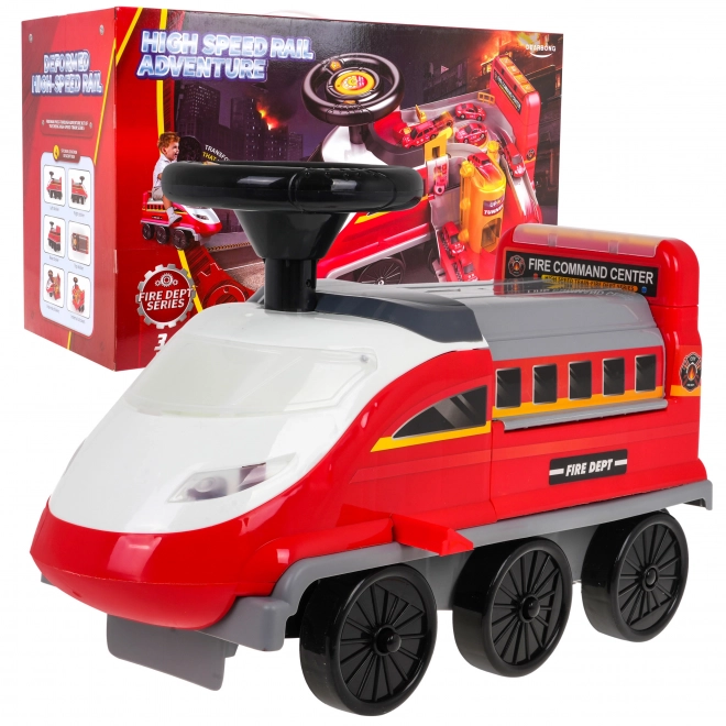 Interactive Fire Truck Ride-On 2-in-1 with Sound and Lights for Kids 3+