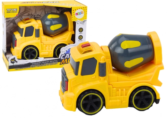 Yellow Rotating Cement Mixer Toy Truck with Lights and Sounds