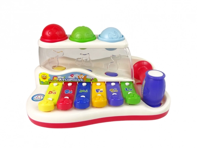 Educational Xylophone with Hammer and Colorful Balls