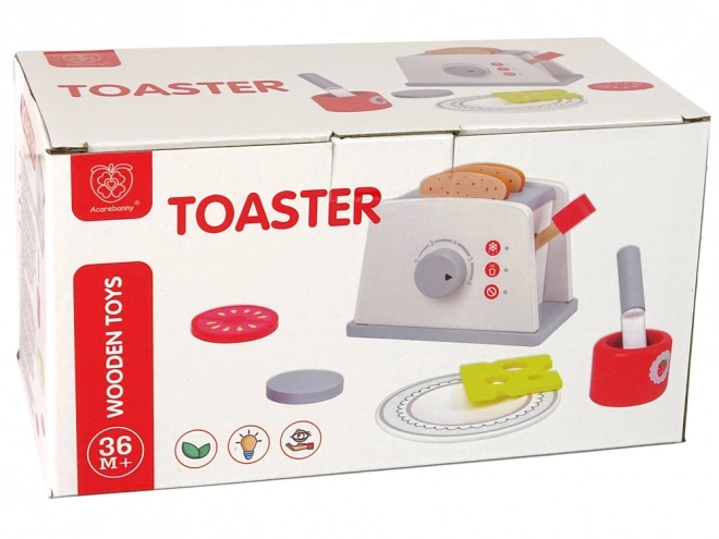 wooden breakfast toaster set for children