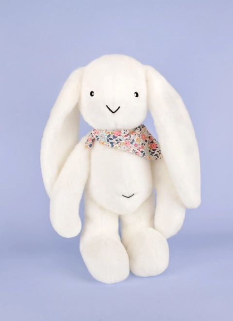 Doudou plush rabbit with scarf white 50 cm