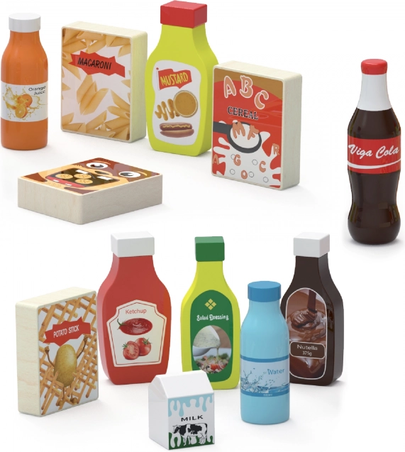 Viga Wooden Snacks and Beverages Set of 12 Foods