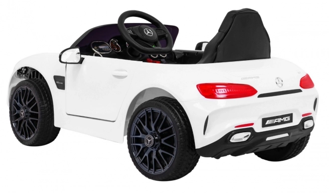 Mercedes Benz GT baterie pro děti Bílá + dálkové ovládání + pomalý start + MP3 LED