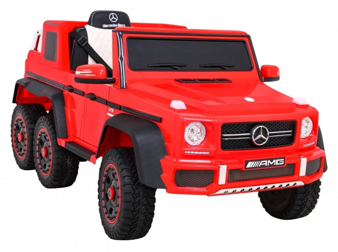 Mercedes G63 AMG Battery Operated Car Red + Remote Control + 6 EVA Wheels + Slow Start + MP3 LED