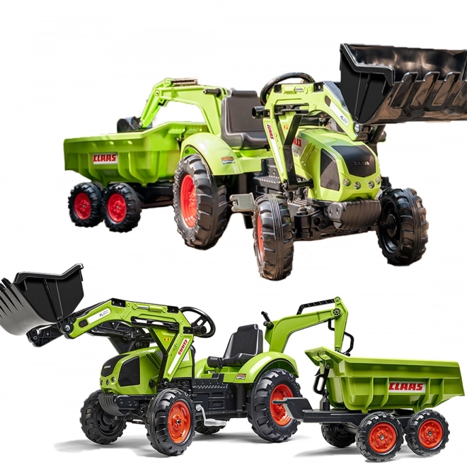 Pedal Tractor Claas Arion 430 green with front and rear scoop