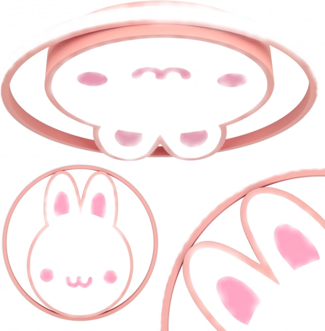LED Ceiling Light for Children's Room with Remote Control Rabbit