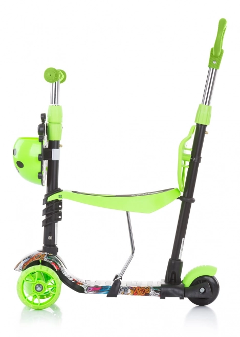 Chipolino Scooter with Parent Handle Kiddy Evo 3-in-1 Ocean – Green Graffiti