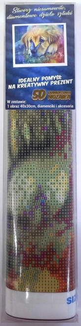 Diamond Mosaic - Dog with Butterfly