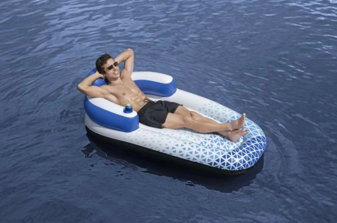 Inflatable Pool Float with Backrest and Cup Holder